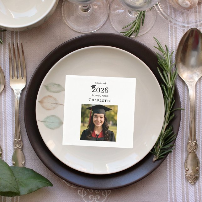 Photo modern Graduation Party Napkin (Creator Uploaded)