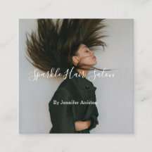 Photo modern hair salon small business QR code 