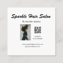 Photo modern hair salon small business QR code 