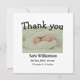 Photo modern minimal edit birth announcement card