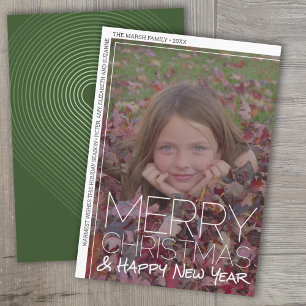 Photo Modern - Minimal White Border Cheers Arch Holiday Card