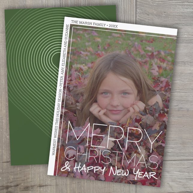 Photo Modern - Minimal White Border Cheers Arch Holiday Card (Creator Uploaded)