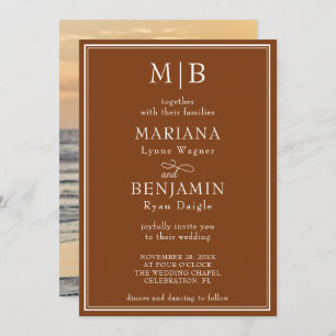 Photo Modern Minimalist Brown Wedding Invitation