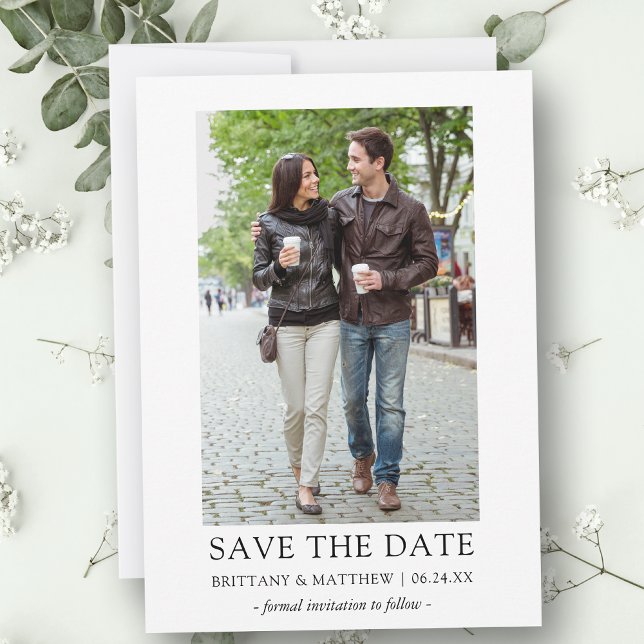 Photo Modern Minimalist Simple Save The Date (Customize to change text size or text style.)