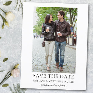 Photo Modern Minimalist Simple Save The Date Postcard
