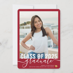 Photo Modern Red Graduation Open House Invitation