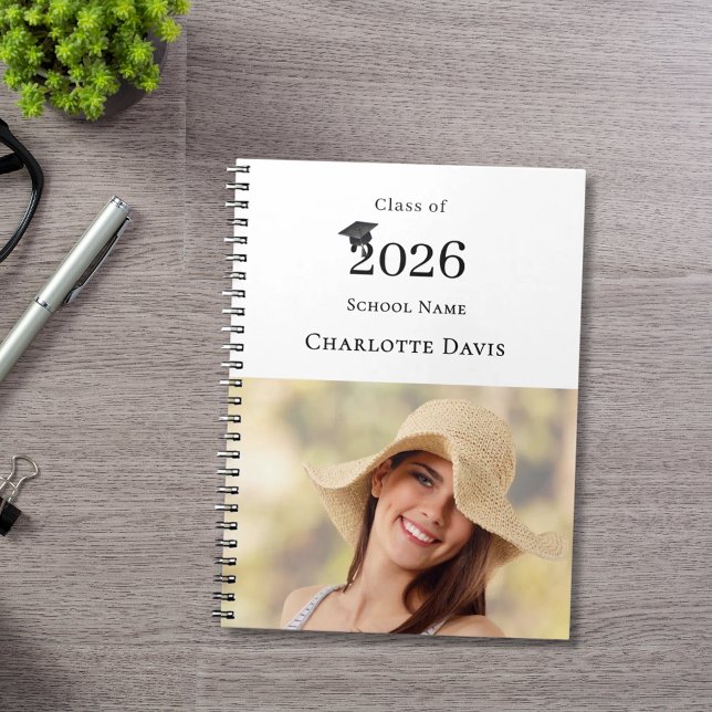  Photo Modern Senior Graduate Class of 2026 Notebook (Creator Uploaded)