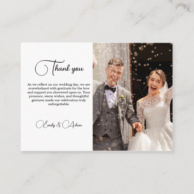 Photo Modern Thank You Card Bridal Shower Thank Yo (Front)
