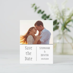 Photo Modern Typography Personalised Save the Date Announcement Postcard
