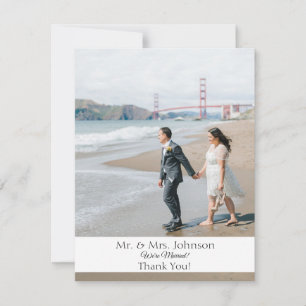 Photo Modern Wedding Thank You Card- Lower Bar Card