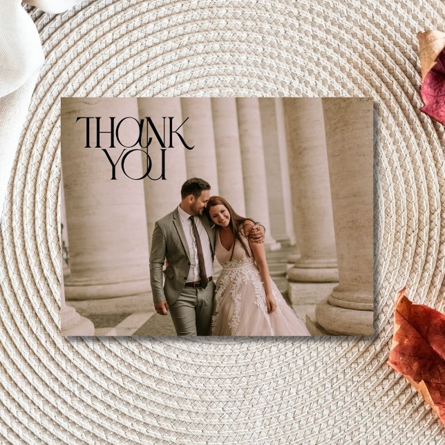 Photo Modern Wedding Thank You Postcard (Photo Modern Wedding Thank You Postcard)