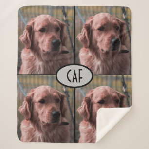 Photo Monogram Add Your own Images  Sherpa Blanket
