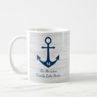 Photo Monogram Beach House Anchor Family Coffee Mug