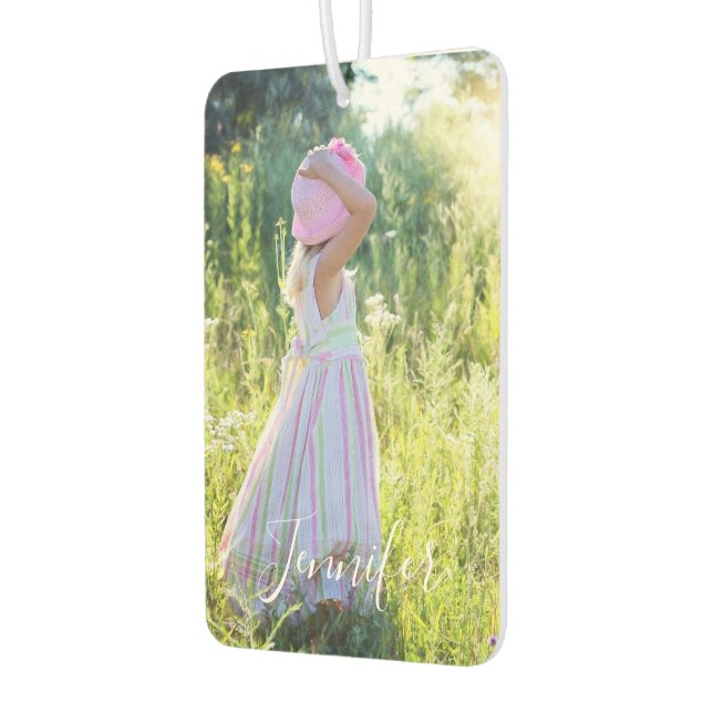 Photo Monogram Name Car Air Freshener (Left)