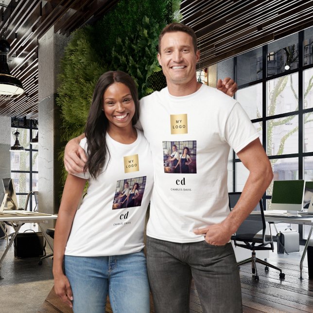 Photo monogram name logo business T-Shirt (Creator Uploaded)