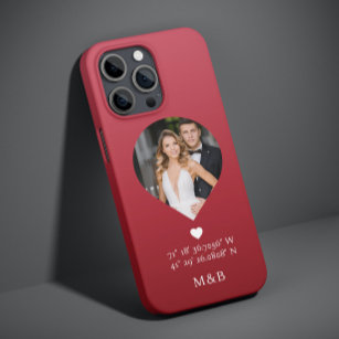 Photo Monogram Romantic Heart Coodinates Modern Case-Mate iPhone 14 Case