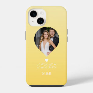 Photo Monogram Romantic Heart Coodinates Modern iPhone 14 Case