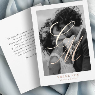Photo-Monogram, Rose-Gold-Foil, THANK YOU!