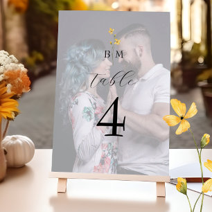 Photo Monogram Wedding Table Number