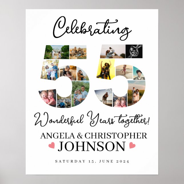 photo montage 55th Wedding Anniversary Poster (Front)