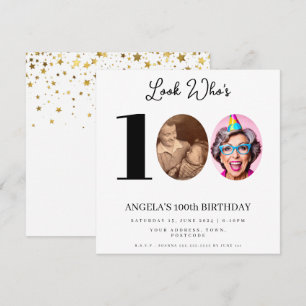 photo Montage Birthday party 100 years old Invitation