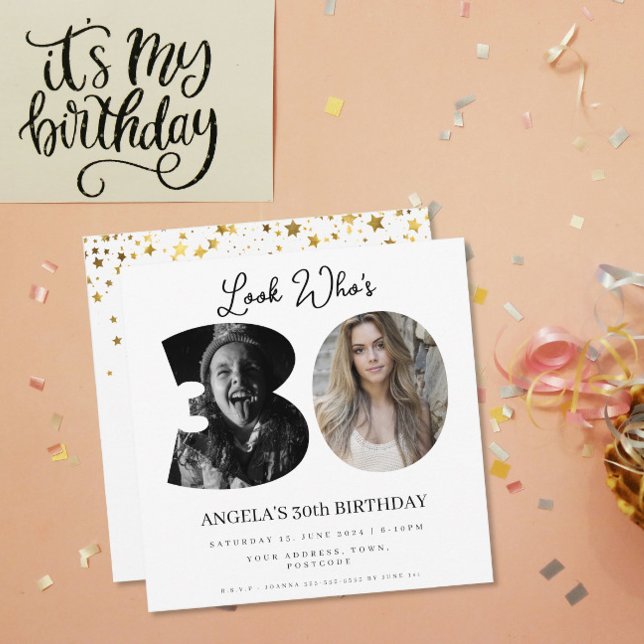 photo Montage Birthday party 30 years old Invitation (Creator Uploaded)