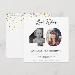 photo Montage Birthday party 40 years old Invitation