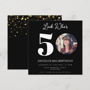 photo Montage Birthday party 50 years old Invitation