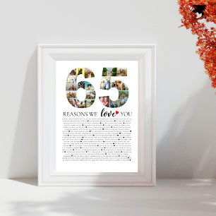 photo montage for 65 reasons why we love you poster