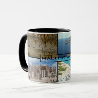 photo montage of Mallorca - Majorca in black Mug