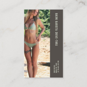 Photo Moss Bikini Barista Double Number Coffee Loyalty Card