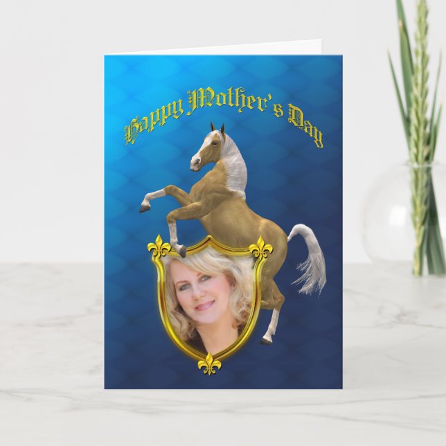 Photo Mother's day card with a rearing horse (Front)
