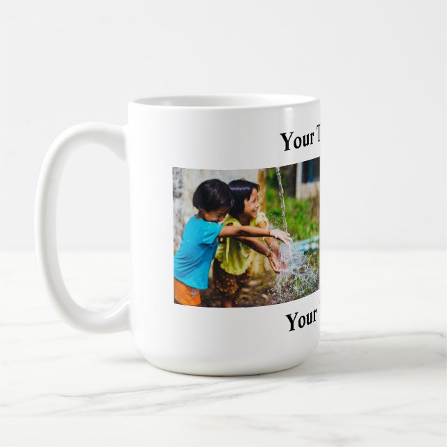 Photo Mug and Text w/2 Photos/2 Lines (Left)
