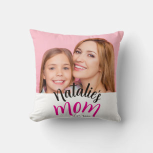Photo Mum Established Child Name Custom Year Mama Cushion