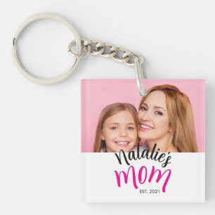 Photo Mum Established Child Name Custom Year Mama Key Ring