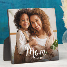 Photo Mum Established Date Black Custom Script