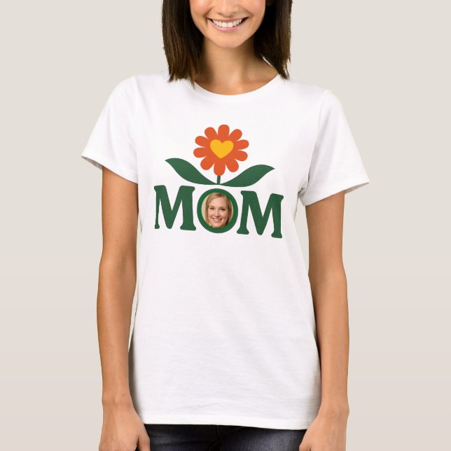 Photo Mum Flower Heart T-Shirt (Front)