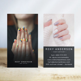 Photo Nail Artist Technician Business Card