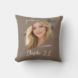 Photo name 21st birthday Chapter 21 mocha brown Cushion
