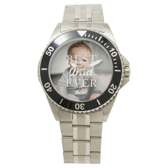 Photo Name Best Dad Ever Watch (Front)