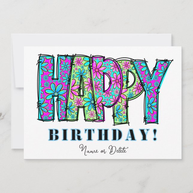 *PHOTO NAME Birthday Card Event Personalise (Front)