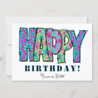 *PHOTO NAME Birthday Card Event Personalise