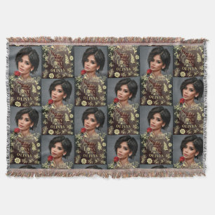 Photo Name Birthday I Love You For Family Friends Throw Blanket
