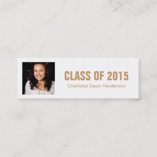 Photo name card graduation announcement taupe