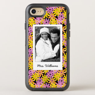 Photo & Name Gerbera flowers pattern OtterBox Symmetry iPhone 8/7 Case
