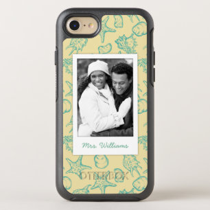 Photo & Name Hand Drawn Shells 2 OtterBox Symmetry iPhone 8/7 Case