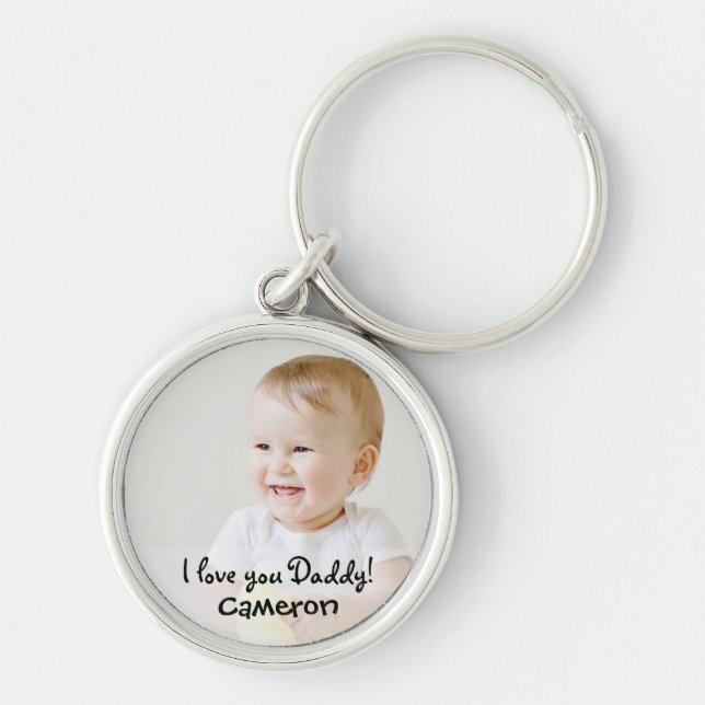 Photo Name I love you Daddy Father's day Key Ring (Front)