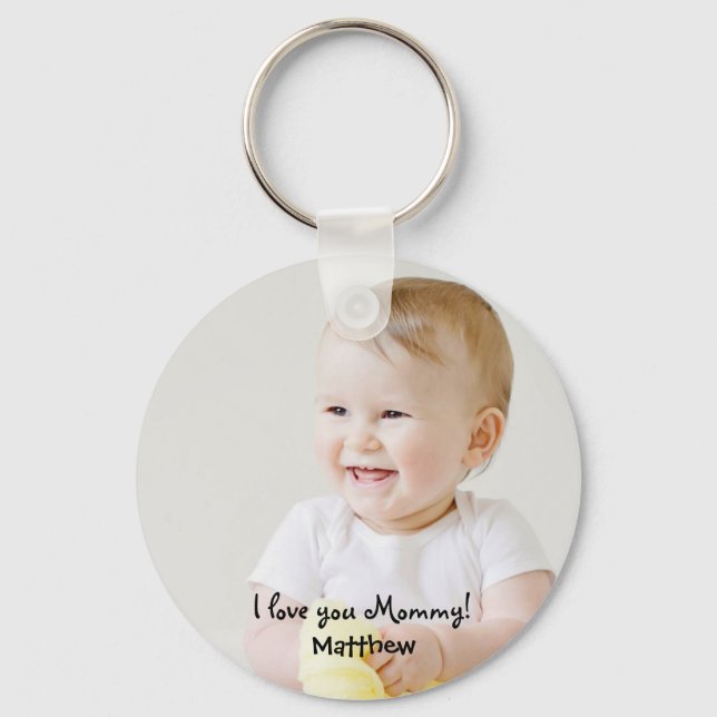 Photo Name I love you mommy Mother's day Key Ring (Front)