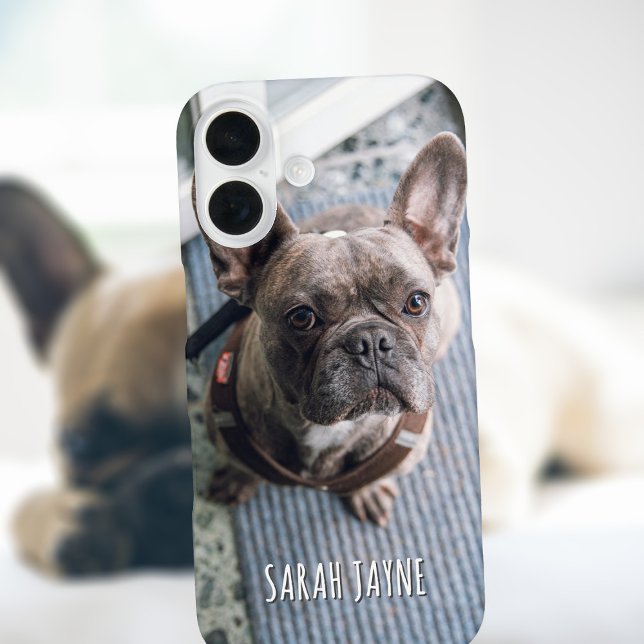 Photo Name iPhone 16 Case (Just upload a photo of your pup or puss and add your name!)