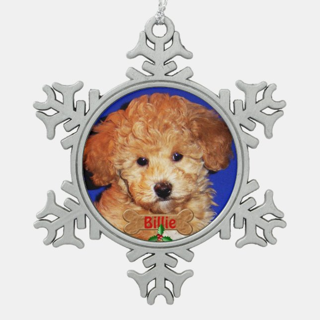 PHOTO & NAME Personalised Dog Ornaments Christmas (Front)